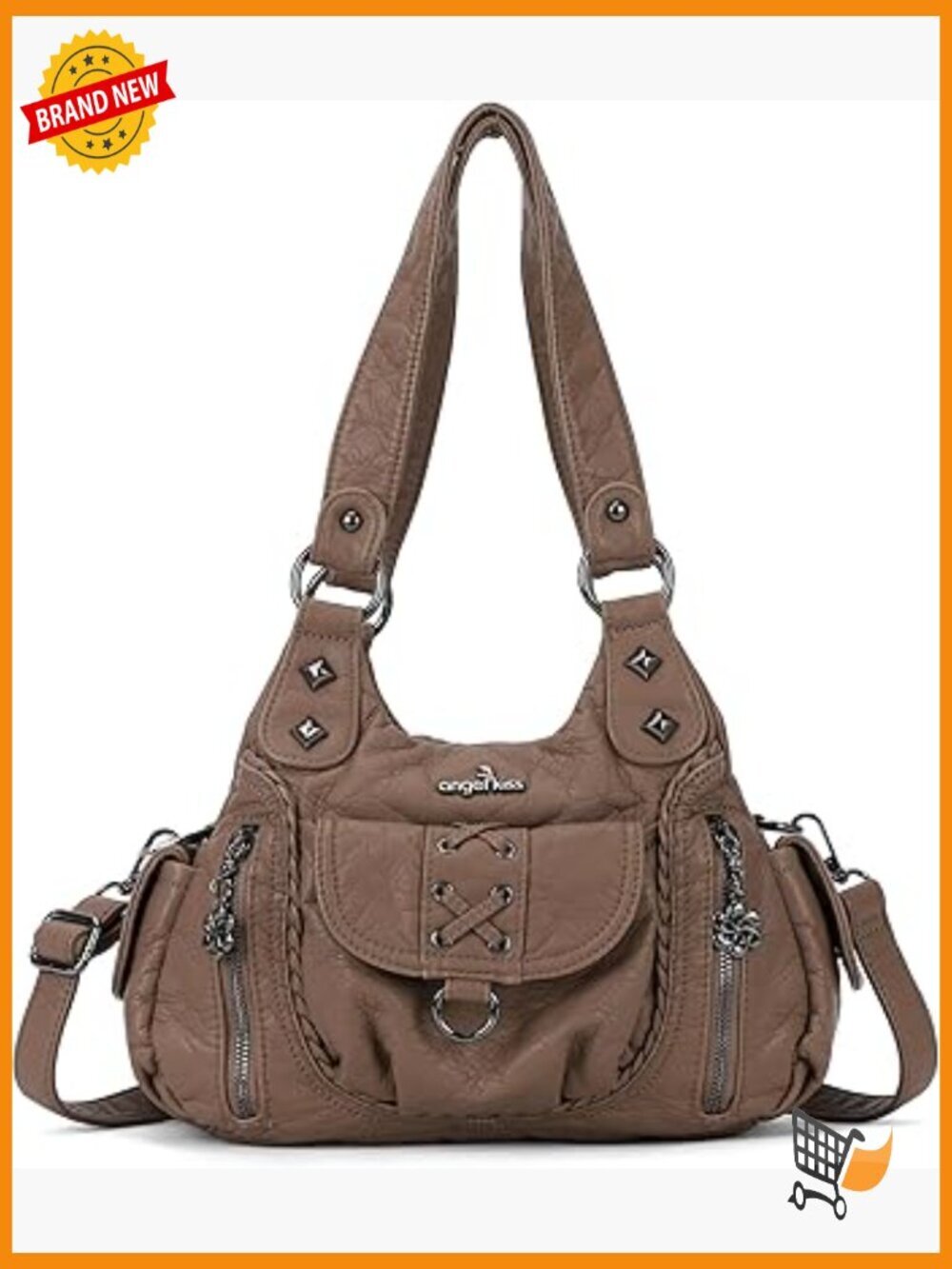 Vegan Leather Hobo Crossbody Bag Multi-Pocket Shoulder Tote Y2K